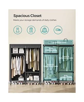 Slickblue Portable Closet, Fabric Wardrobe Closet, Clothes Organizer With Hanging Rails