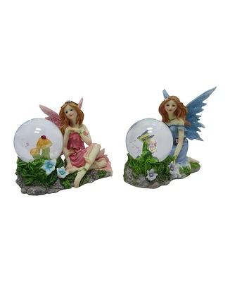 Fc Design 4.5"W 2-pc Fairy Snow Globe Set Home Decor Perfect Gift for House Warming, Holidays and Birthdays