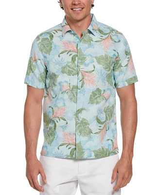 Cubavera Men's Big & Tall Short Sleeve Button-Front Tropical Floral Print Shirt