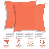 2 Pack 23x22 Ft 97% Uv Block Rectangle Sun Shade Sail Canopy Outdoor Patio Yard