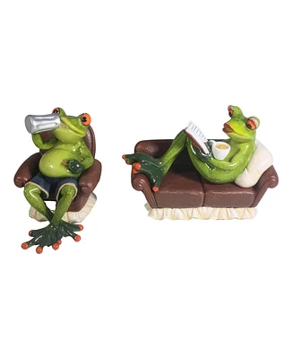 Fc Design 6"W 2-pc Frog Couples on Couch Figurine Set Decoration Home Decor Perfect Gift for House Warming, Holidays and Birthdays