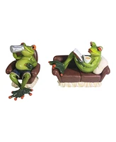 Fc Design 6"W 2-pc Frog Couples on Couch Figurine Set Decoration Home Decor Perfect Gift for House Warming, Holidays and Birthdays