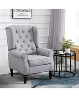 Homcom Button-Tufted Accent Chair with High Wingback, Rounded Cushioned Armrests