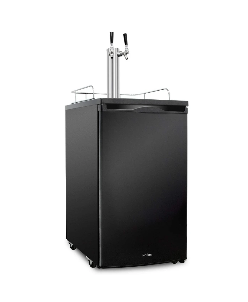 Ivation Full Size Kegerator, Dual Tap Draft Beer Dispenser