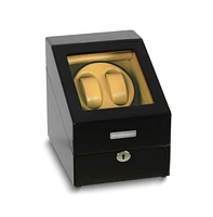 Diamond2Deal Steinhausen High Gloss Onyx Finish Lined Locking Watch Winder