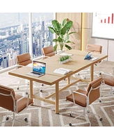 Tribesigns Small Conference Table for Office: 63 Inches Conference Room Table for 4–6 People, Modern Rectangular Meeting Table with Sturdy Meta