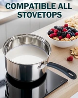1 Quart Stainless Steel Sauce Pot with Lid ,Stay Cool Handle