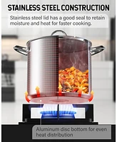 Quart 18/10 Stainless Steel Classic Deep Cooking Pot Canning Stockpot with Stainless Steel Lid