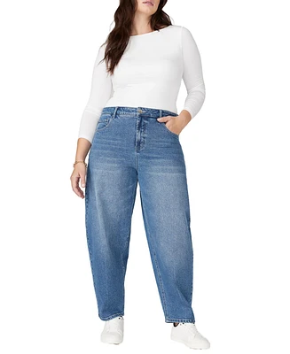 Eloquii Women's Plus The Barrel Leg Jean