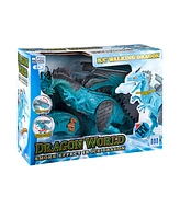 World Tech Toys Monster World Blue Dragon Electric Walking Smoking Rc Monster