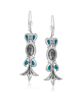 American West Jewelry Genuine Gemstone Sterling Silver Lever Back Earrings