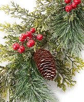 Holiday Lane Garland Green with Red Berries and Pinecone Garland, Created for Macy's