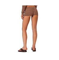 Edikted Women's Betsy Tie Front Knitted Shorts