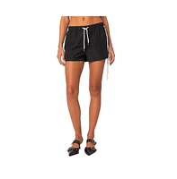 Edikted Women's Remy Ribbon Track Shorts