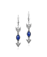 American West Jewelry Sterling Lapis Lazuli Gemstone Arrow Leverback Earrings