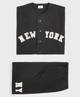 Mode Of One Mens New York Nylon Baseball Shirt Pull On Shorts Created For Macys