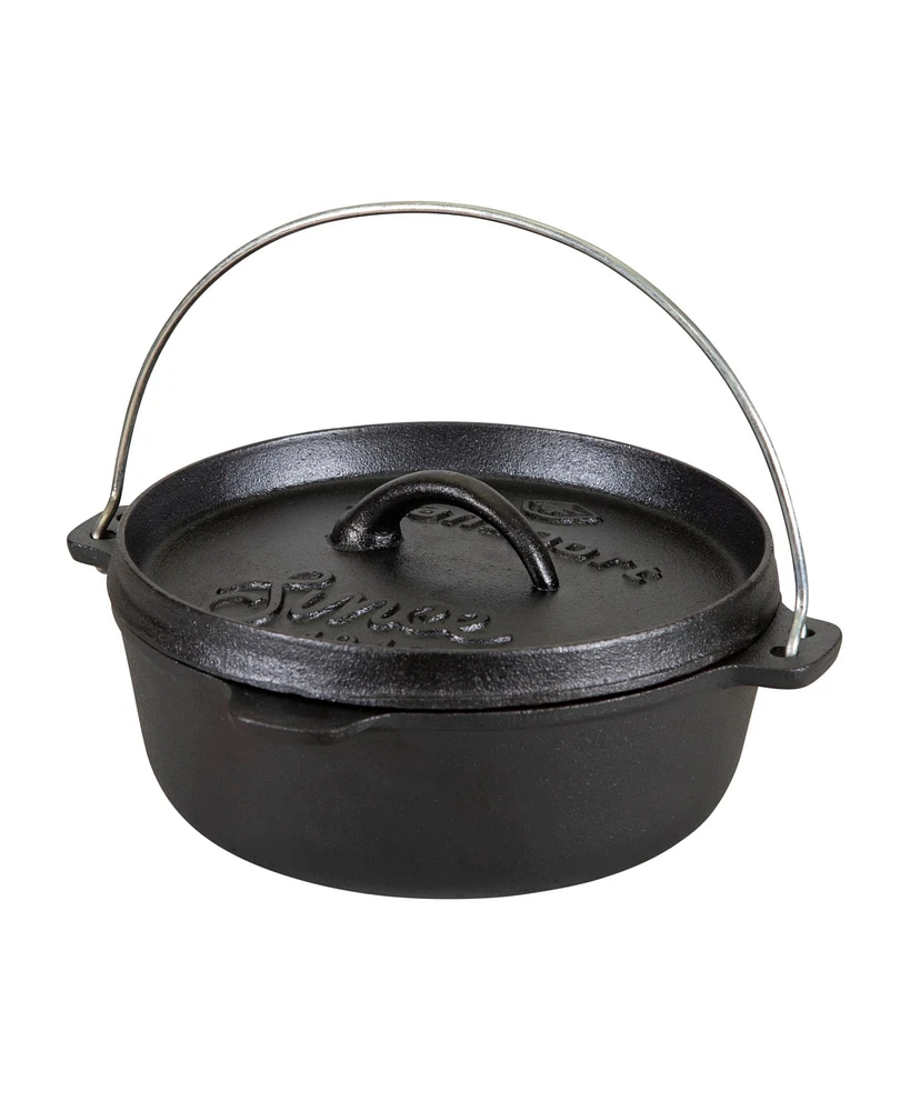 Stansport Cast Pre-Seasoned Iron Dutch Oven - 4 Qt - Flat Bottom