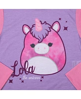 Squishmallows Girls Youth Lola the Unicorn 2-Piece Sleepwear Set with Long Sleeve Shirt and Sleep Pants