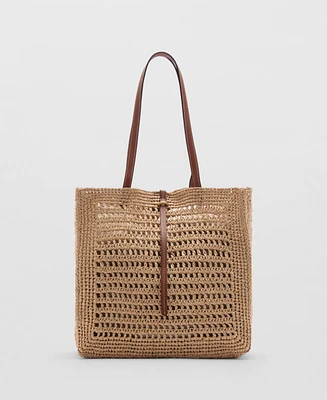 Mango Women's Natural Fiber Shopper Bag