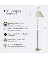 Brightech Squiggle 22" Led Contemporary Modern Floor Lamp with Empire Shade
