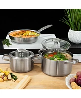 BergHOFF Graphite 5Pc Recycled 18/10 Stainless Steel Cookware Set