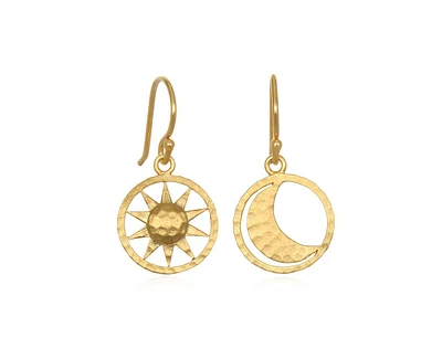 Satya Jewelry Dawn to Dusk Sun and Moon Earrings