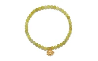 Satya Jewelry Abundant Fortune Lotus Olive Jade Gemstone Bracelet