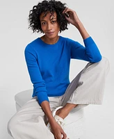 Charter Club 100% Cashmere Women's Long-Sleeve Crewneck Sweater, Regular & Petites, Created for Macy's