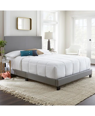 Florence Leatherette Upholstered Platform Bed Frame with Adjustable Headboard - Boyd Sleep