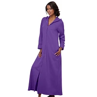 Dreams & Co. Plus Long Hooded Fleece Sweatshirt Robe