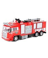 World Tech Toys Fire Truck Remote Control Truck w/ Light Up Lights Shoots Water