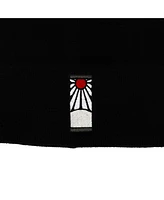 Demon Slayer Men's Tanjiro Earring Embroidered Plain Black Cuffed Knitted Winter beanie Hat