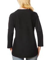 Melissa Paige Women's Dolman-Sleeve Wavy-Ribbed Sweater