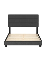 Sicily Linen Upholstered Platform Bed Frame with Adjustable Headboard - Boyd Sleep