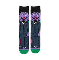 Sesame Street Men's Count Von Count 360 Casual Character Crew Socks for Men