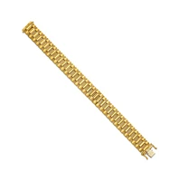 Diamond2Deal 18k Yellow Gold 16.5mm Semi-solid Fancy Link Bracelet