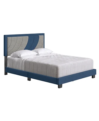 Boyd Sleep Sail Away Upholstered Linen Platform Bed, Queen, White/Blue