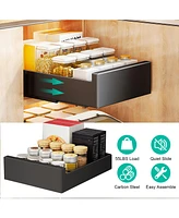 Mega Casa Pull Out Cabinet Organizer Carbon Steel Slide Out Drawer Storage Smooth Quiet Slide Rails for Kitchen Bathroom Living Room 11.81x16.92x2.75i
