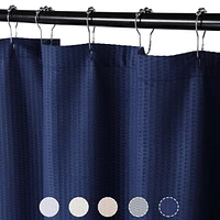 Caromio Soft Embossed Seersucker Microfiber Fabric Shower Curtain or Liner
