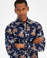 Club Room Men's Eliot Long Sleeve Button Front Floral Print Shirt, Created for Macy's