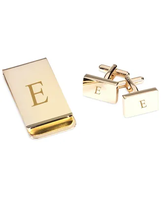 Gold Plated Cufflinks and Money Clip Set
