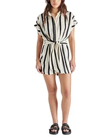 Steve Madden Women's Tori Tie-Waist Button-Front Romper