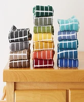 Design Imports Basic Terry Collection Windowpane Dishtowel Set, 16x26", Wine Check, 4 Piece