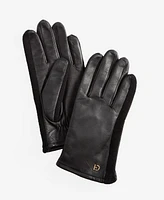 Cole Haan Women's Knit-Panel Leather Gloves