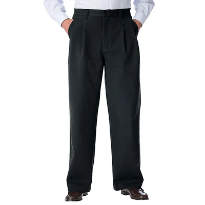 KingSize Big & Tall Wrinkle-Free Double-Pleat Pant With Side-Elastic Waist