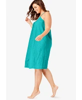 Dreams & Co. Plus Breezy Eyelet Short Nightgown
