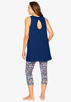 Dreams & Co. Plus Scoopneck Tank Capri Legging Pj Set