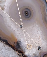 Barse Circle Genuine Labradorite Drop Necklace