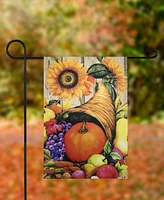 Northlight Cornucopia and Flowers Autumn Harvest Flag 12.5" x 18-Inch"