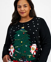 Holiday Lane Plus Mr. & Mrs. Claus Sweater, Created for Macy's